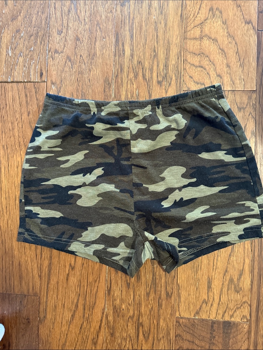 Camo Print Men’s Stretch Cotton Shorts - Green Camo